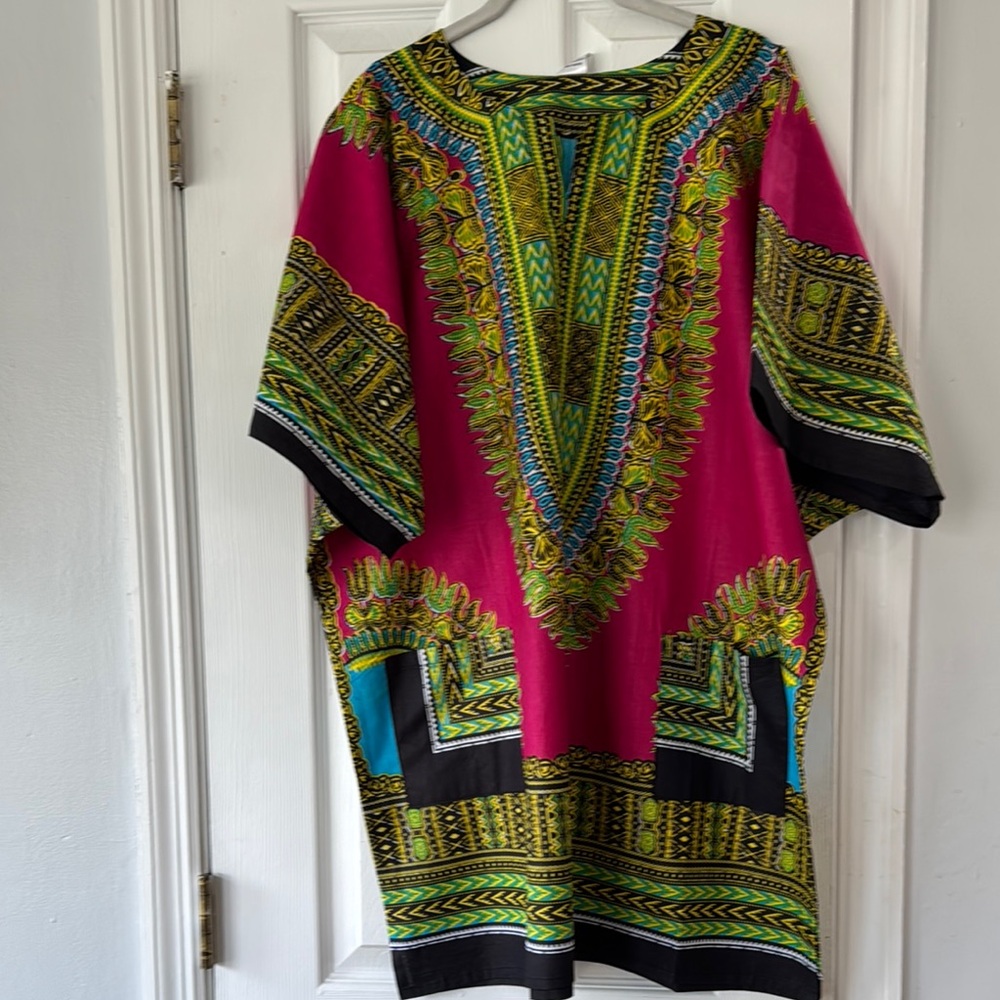 Advance Pink and Green Dashiki African Print